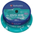 Verbatim DVD-RW 4,7GB 4x, SERL, cakebox, 25ks (43639)