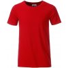 Dětské tričko James & Nicholson klasické chlapecké tričko z biobavlny 8008B červená