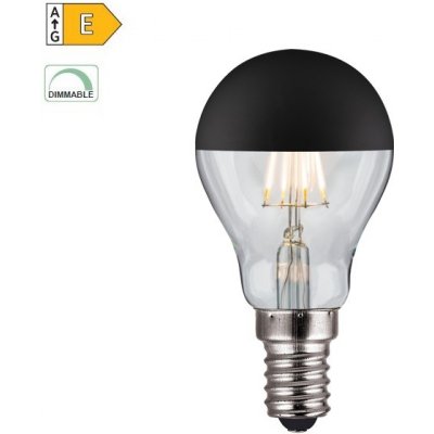 Diolamp LED Filament zrcadlová žárovka 5W/230V/E14/2700K/620Lm/180°/DIM, černý vrchlík