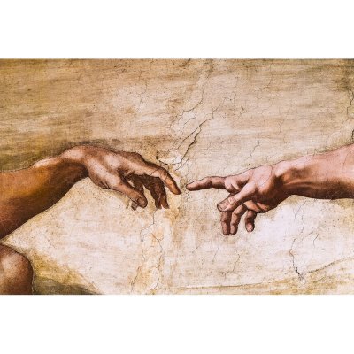 Fedkolor Michelangelo Buonarroti - Creation of Adam obraz béžová – Hledejceny.cz