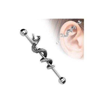 Piercingate Industrial piercing had PIN00053 stříbrná – Zboží Mobilmania