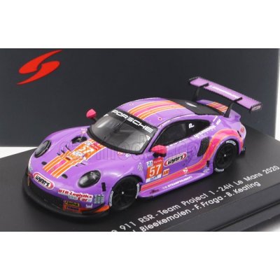 Spark-model Porsche 911 991-2 Rsr 4.0l Team Project-1 N 57 24h Le Mans 2020 J.bleekemolen - F.fraga - B.keating 1:87 Fialově Oranžová