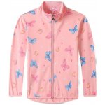 DÍVČÍ MIKINA NA ZIP MOTÝLI NOVINKA Světle růžová – Zboží Dáma