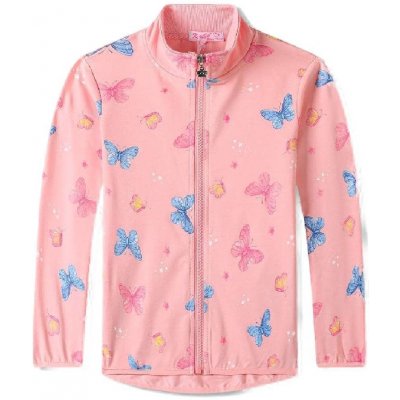 DÍVČÍ MIKINA NA ZIP MOTÝLI NOVINKA Světle růžová – Zboží Dáma