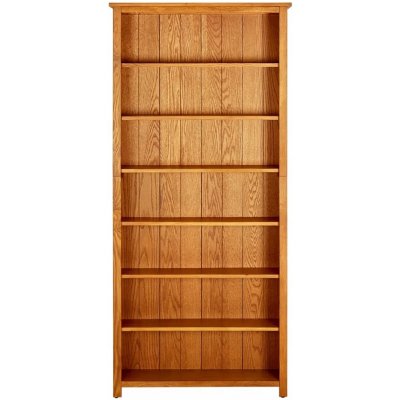 Knihovna se 7 policemi 90x22,5x200 cm masivní dubové dřevo – Sleviste.cz