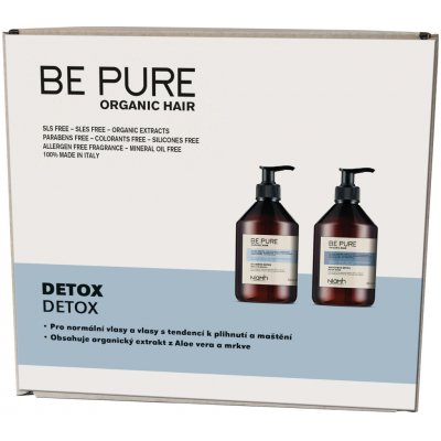 Niamh Be Pure Detox šampon na mastné vlasy 500 ml + maska na mastné vlasy 500 ml dárková sada – Zboží Mobilmania