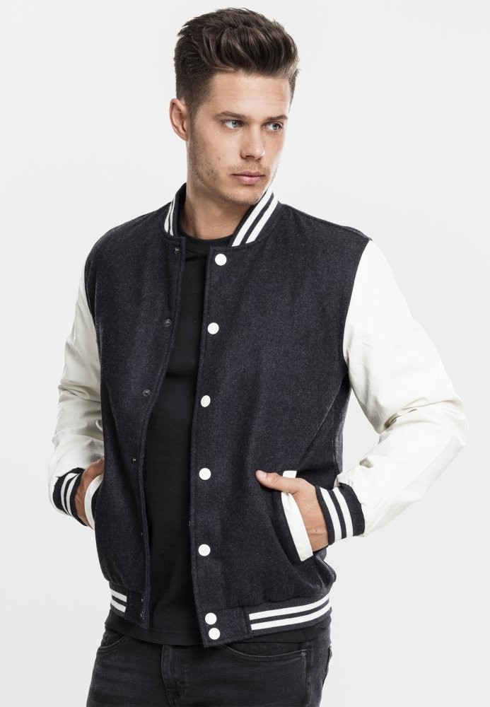 Urban Classics Bunda Oldschool College Jacket cha/wht