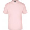 Pánské Tričko James+Nicholson základní triko ve vysoké gramáži bez bočních švů růžová světlá JN002