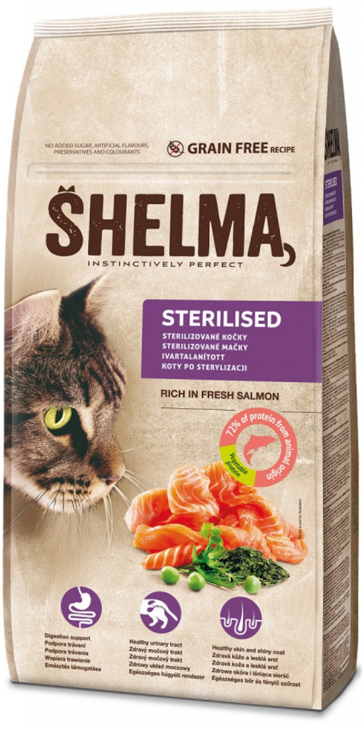 Shelma bezobilné granule s čerstvým lososem a superpotravinami 8 kg