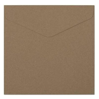Ozdobné obálky Kraft - 16 x 16 cm, 120 g/m2, tmavě béžové, 10 ks – Zboží Živě