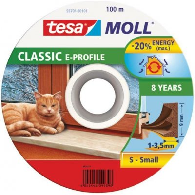 Těsnění do oken a dveří guma "E", 9 x 4 mm x 100 m, hnědé – Sleviste.cz