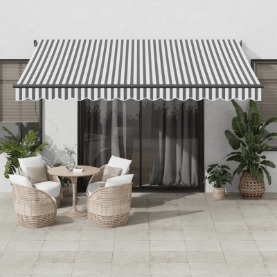 vidaXL Automatická zatahovací markýza antracitová a bílá 400 x 300 cm – Zboží Mobilmania