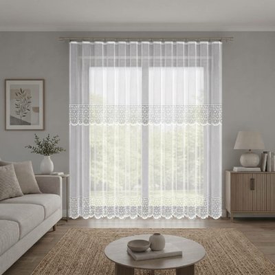 Dekorační žakárová záclona s řasící páskou AMON 250 bílá 200x250 cm MyBestHome – Hledejceny.cz