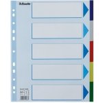 Barevné rozlišovače, mix barev, A4, plast, 5 dílů, ESSELTE – Hledejceny.cz