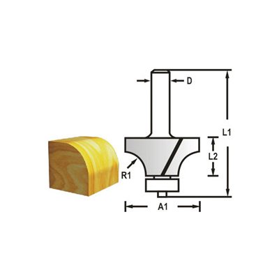 Makita – příslušenství D-48290 Zaoblovací fréza s ložiskem stopka 6 mm,19x9,5x53 mm R=3,2mmm – Zboží Mobilmania