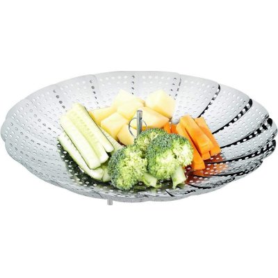 Nerezová napařovací vložka ecooe nastavitelná napařovací vložka (15,5 cm-27 cm) napařovací vložka – Zboží Dáma