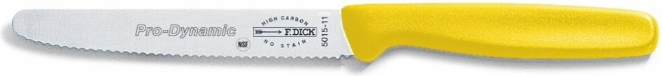 F.Dick Víceúčelový nůž s vlnitým výbrusem žlutý 11 cm