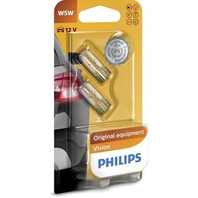 Philips Vision W5W W2,1x9,5d 12V 5W 2 ks 12961B2 – Sleviste.cz