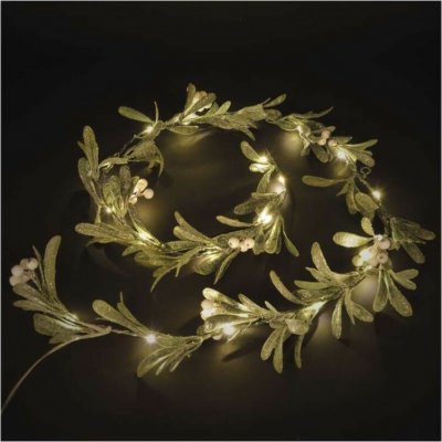 EMOS LED vánoční girlanda jmelí 1,5 m 3x AA vnitřní teplá bílá časovač – Zboží Mobilmania