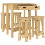 vidaXL 5dílný barový set masivní borové dřevo – Zboží Dáma