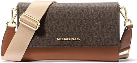 Michael Kors crossbody kabelka smartphone logo hnědá