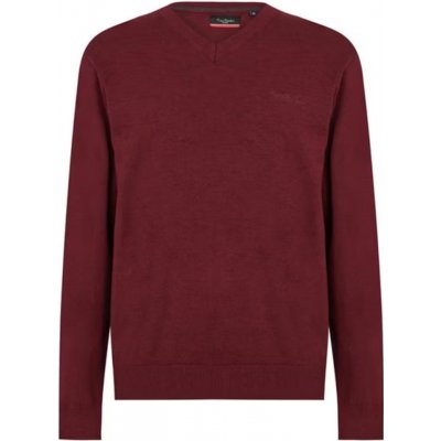 Pierre Cardin svetr pánský výstřih do V vínová – Sleviste.cz