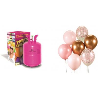 KINGOFBAL Helium na 20 bal pr.23cm. a sada latex. balónků chrom. růžová , 30 cm – Zboží Dáma