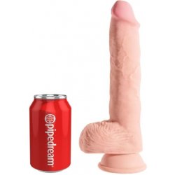 Pipedream King Cock Plus 10″ Triple Density Fat Cock with Balls tělové dildo s přísavkou 27 x 4,4–5,4 cm