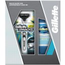 Gillette Mach3 holicí strojek + náhradní hlavice 2 ks + Extra comfort gel na holení 75 ml dárková sada