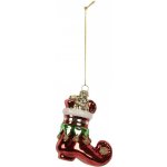 Červená skleněná vánoční ozdoba elfí bota – 9*4*10 cm - Clayre & Eef – Hledejceny.cz