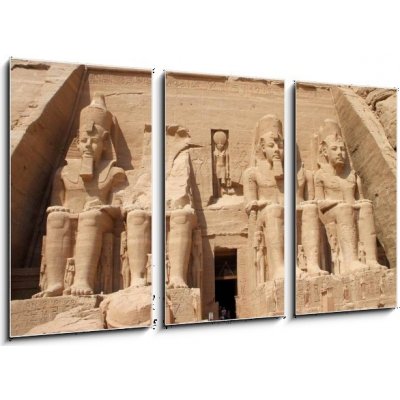 Obraz 3D třídílný - 90 x 50 cm - Abu Simbel egypt abu simbel unesco – Hledejceny.cz