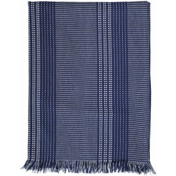 MADAM STOLTZ Bavlněná osuška Hammam Striped 100x180 cm, modrá barva, textil