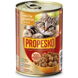 Propesko Cat krůtí a jehněčí v želé kousky 12 x 415 g