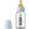 Láhev a nápitka Bibs Baby Bottle Skleněná lahev Baby Blue 110 ml