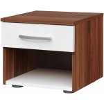 Noční stolek 60140, ořech/bílá – Zboží Dáma