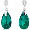 Náušnice Spark stříbrné náušnice s krystaly Swarovski Elements zelená kapka Dainty Drop KW610616EM Emerald