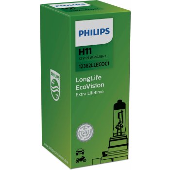 Philips LongLife EcoVision 12362LLECOC1 H11 PGJ19-2 12V 55W