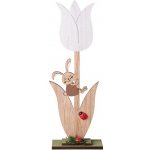 Maják Dekorace 100x290mm tulipán se zajíčkem přírodní – Sleviste.cz