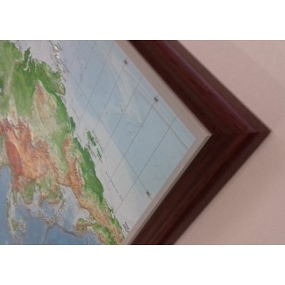 Georelief USA - plastická mapa 80 x 60 cm Varianta: mapa v dřevěném rámu, Provedení: Pinos tmavě hnědý – Sleviste.cz