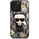 Pouzdro a kryt na mobilní telefon Pouzdro Karl Lagerfeld Ikonik Flower iPhone 13 Pro šedé