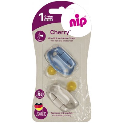Nip Cherry šidítko kaučuk 2ks blue/brown – Zbozi.Blesk.cz