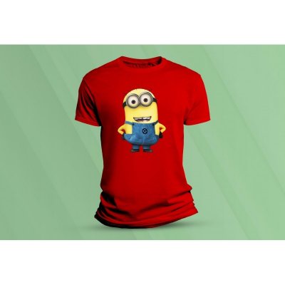 Sandratex dětské bavlněné tričko Mimoni 3., červená – Zboží Mobilmania