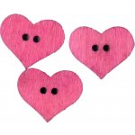 Dřevěný Knoflík Srdce Fuchsiový 16 x 19 mm – Hledejceny.cz