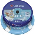 Verbatim CD-R 700MB 52x, Printable, spindle, 25ks (43439) – Hledejceny.cz