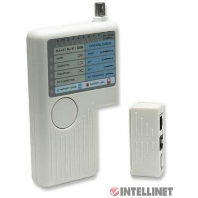 Intellinet Cable Tester, 4-in-1, RJ11, RJ45, USB and BNC – Zbozi.Blesk.cz