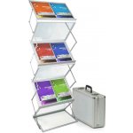 A-Z Reklama CZ Mobilní Oboustranný skládací stojan na letáky ZED UP 12x A4 s přenosným kufrem - Stříbrný – Zboží Živě