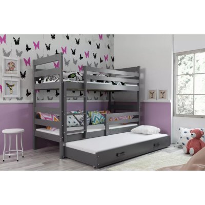 DP - detske postele B-Eryk Patrová 3 s přistýlkou borovice masiv Grafit – Zboží Mobilmania
