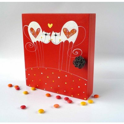 Skříňka na klíče - červená - kočky – Zbozi.Blesk.cz