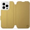 Pouzdro a kryt na mobilní telefon Apple Mobiwear flip Apple iPhone 15 Pro - C_GOS Gold&Gray