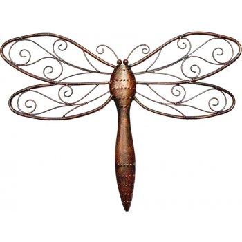 Vážka, kovová nástěnná dekorace, větší 61 cm